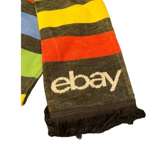 Ebayana Ebay Open 2023 Swag Winter Multicolor Scarf Fringed 8" x 62" - Picture 5 of 7